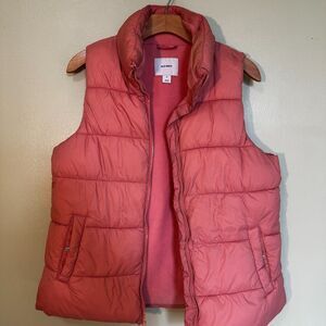 Old Navy Quilted Women’s Size M Puffer Vest Sleeveless Antique Coral